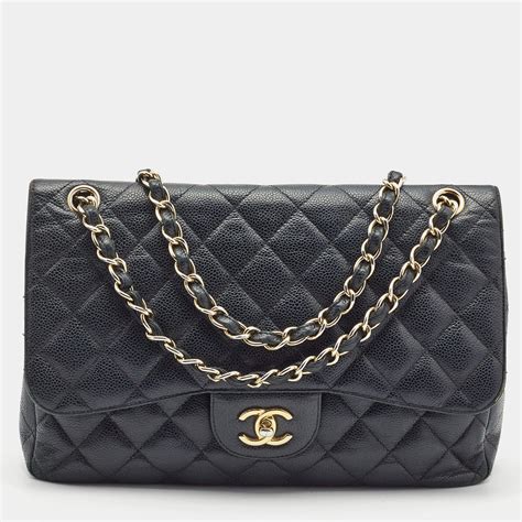 chanel black caviar jumpo bag|CHANEL Caviar Quilted Jumbo Double Flap Black.